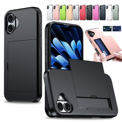 Coque Anti-choc Avec Support Caméra Coulissant – Compatible IPhone 11 à 16 Pro Max, Multicolore, Hybride PC+TPU