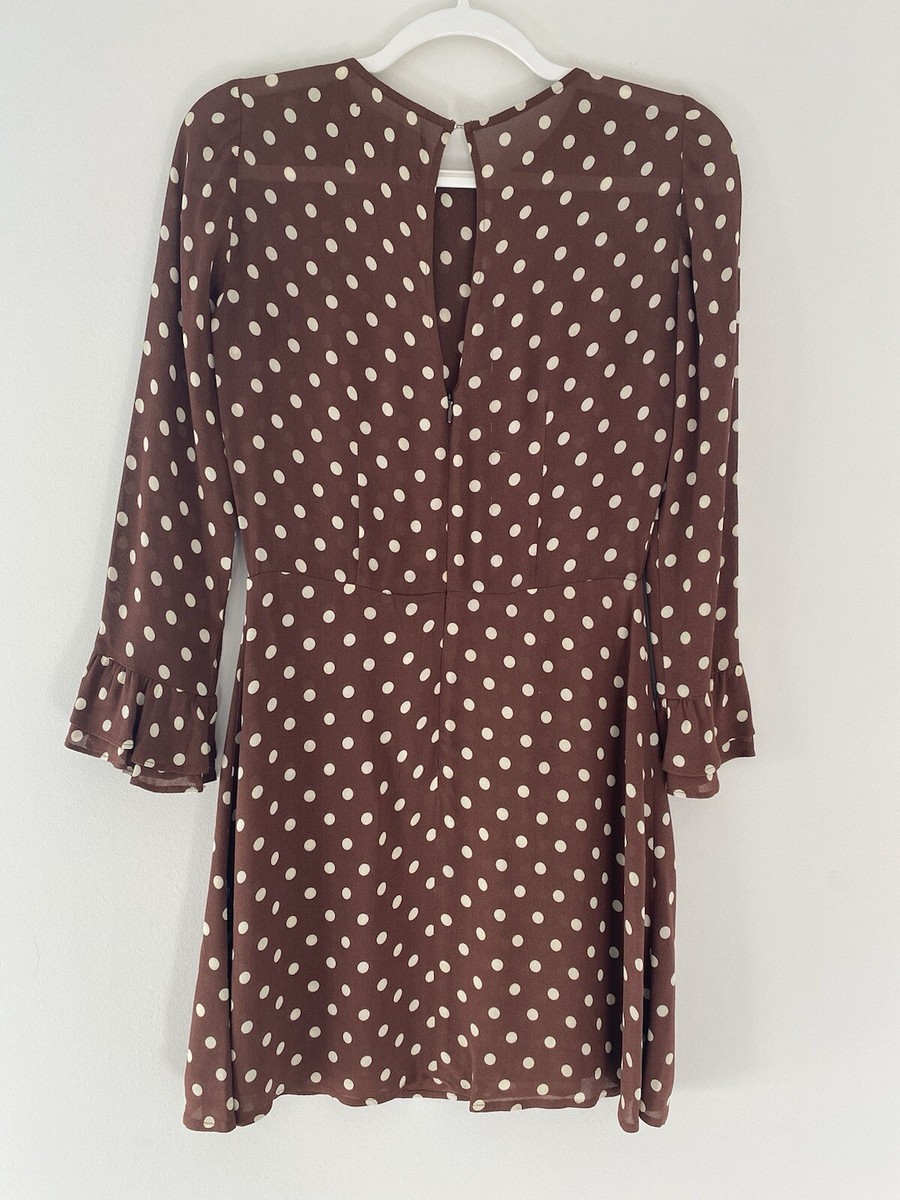 brown white dress Pretty Woman Derby in and Polka Dot Large She’s lightweight Brown and White Plaid Midi