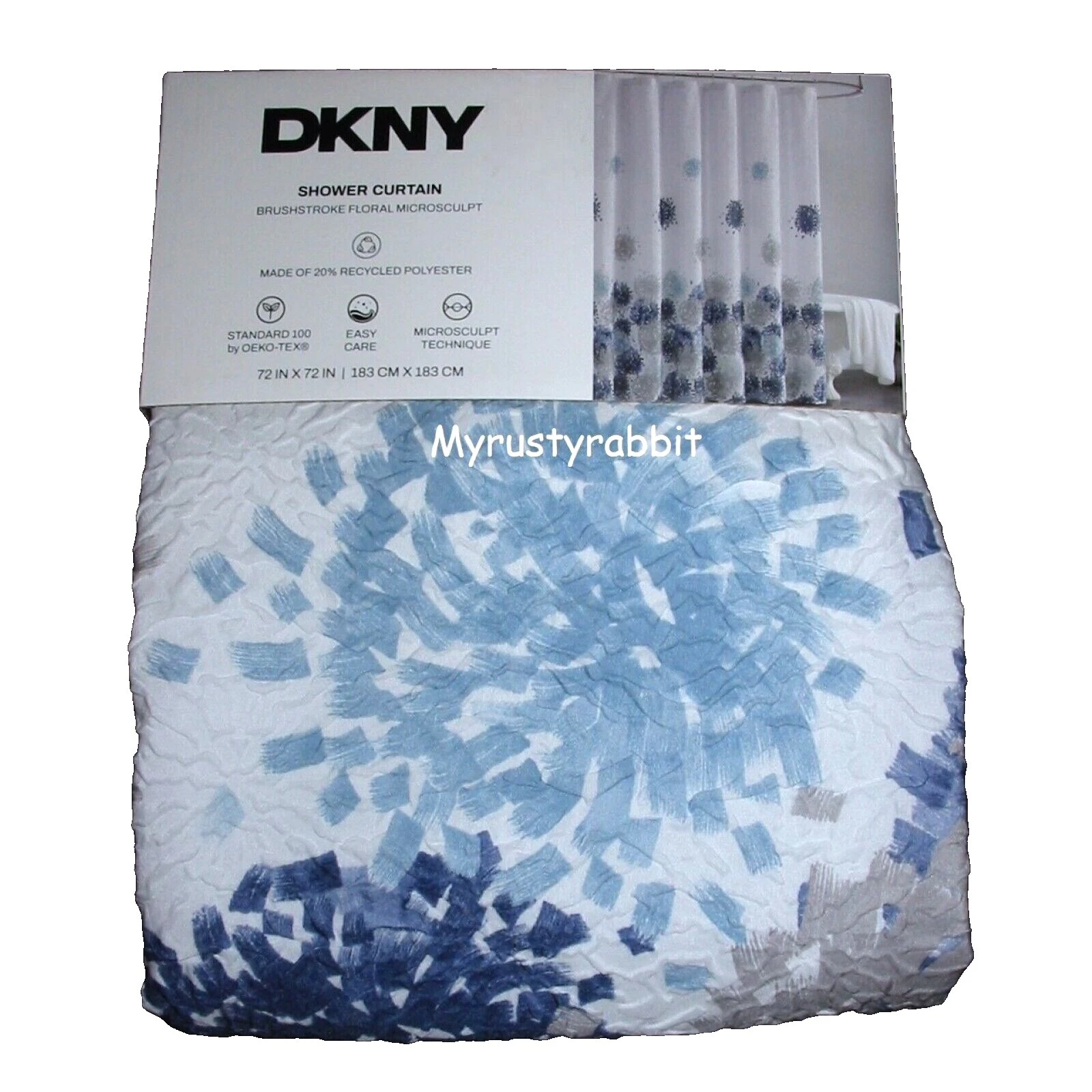 Cortinas de Ducha De Tela Blanca DKNY