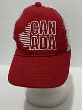 Canada Trucker Hat Cap Youth Adjustable Red White Canadian North Kids Mesh Back