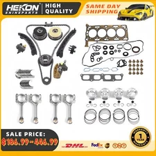Engine Rebuild Kit Timing Chain VVT Piston Rod For 13-21 GM Chevrolet Buick 2.5L