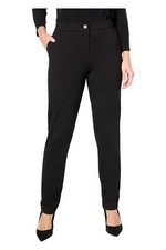 Tailored by Susan Graver Women's Sleek Ponte StraightLeg Trouser Black