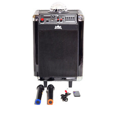 Karaoke Machine - Portable PA System with Wireless Mics, Subwoofer, Lights, USED