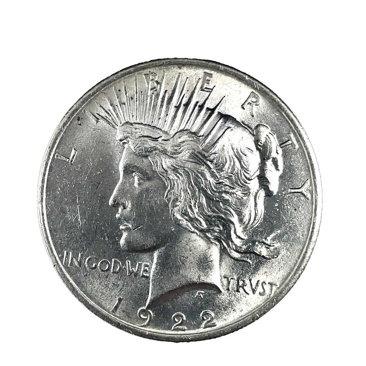 1922 Peace Dollar BU. VAM 2AB Double Clash Spike Shoulder Silver