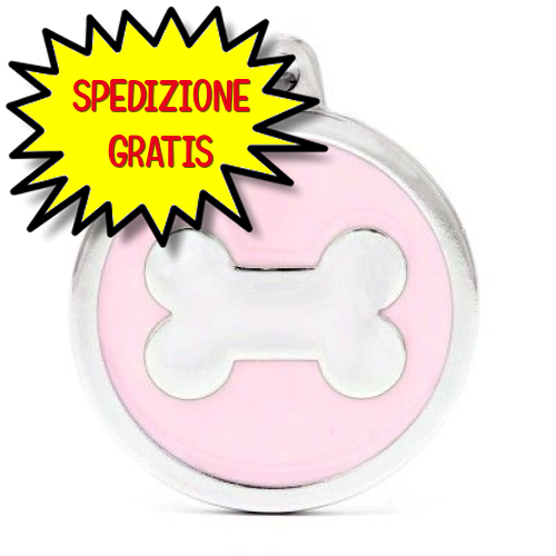 MY FAMILY MEDAGLIETTA PINK BIG CIRCLE BONE  MFCH17PINKBONE