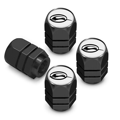 Chevrolet Impala  in White on Black Hexagon Shape Aluminum Tire Valve Caps