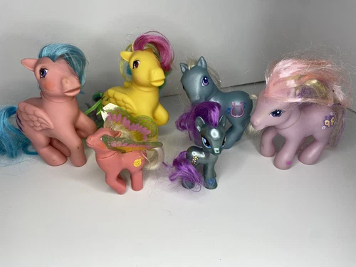 Lot Of 6 My Little Pony Toys Flutter, 35th Sky dancer,Firefly, Fluttershy Etc