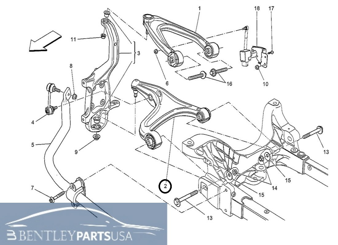 Maserati Ghibli & Quattroporte Front Lower Control Arm Set Left & Right Side