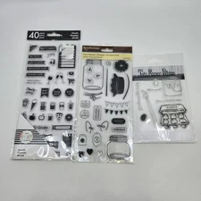 Lot of 3 Packs of Clear Stamps Recollections Me & My Big Ideas Take Out NIP