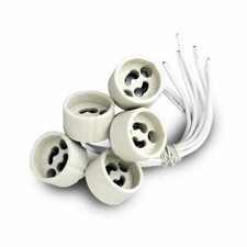 5 x Fassung GU10 f&uuml;r Halogen LED Kabel Fassungen Lampe Leuchtmittel Sockel