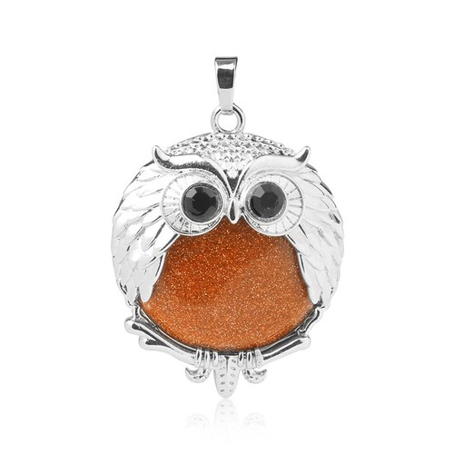 Piedra preciosa natural cuarzo cristal búhos colgante mujer collar joyería - Imagen 29 de 35