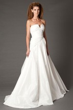 Douglas Hannant Annie Wedding Dress 10 Ivory Taffeta A-line Strapless $5,290