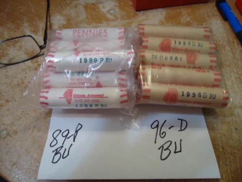 1996-D  (OBW)  LINCOLN CENT ROLL       ORIGINAL BANK WRAP - ONE (1) UNC. ROLL