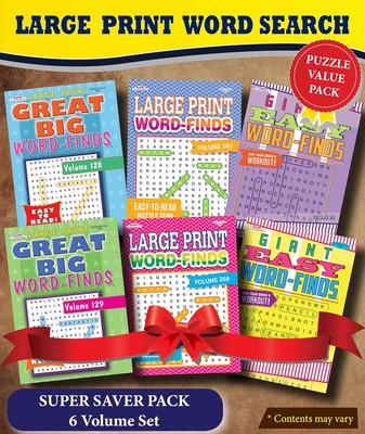 KAPPA Super Saver LARGE PRINT Word Search Puzzle Pack - (Pack of 6) Full... 