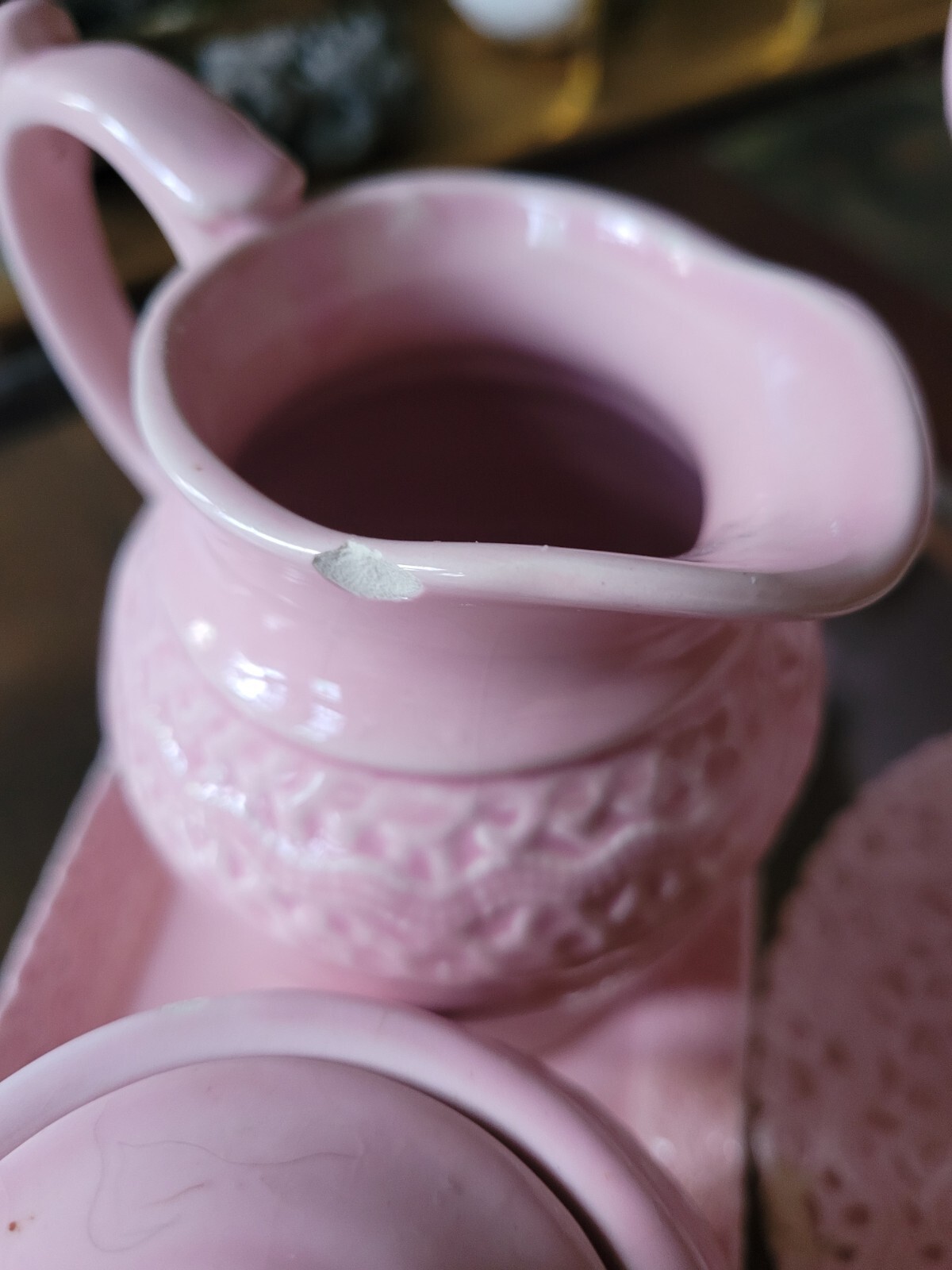 Vintage Tea With Alice David Castke Tea Set Tea Pot Cup Saucer ETC Pink