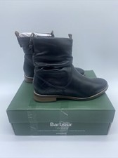 Womens Barbour Hambleden Black Leather Boots Size 3