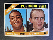 1966 Topps Baseball Rookie Stars Tommie Agee Chicago White Sox Card #164 (e). rookie card picture