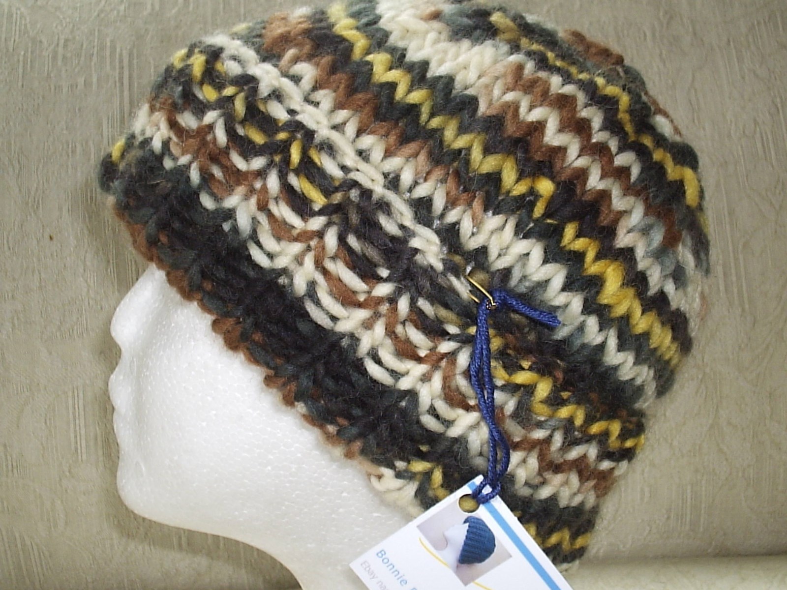 Hand Knit 100% Italian Wool Beanie - XL Size, Super Warm, Choice Of 5 Colors