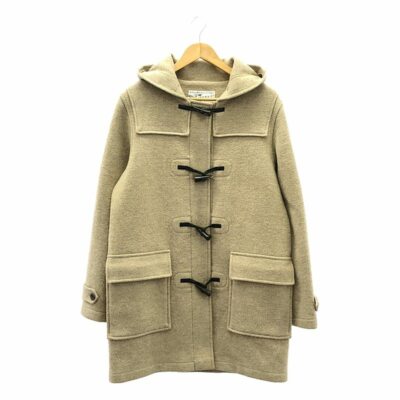 MAISON KITSUNE Wool Melton Hooded Duffle Coat S Beige Mens MAISON KITSUNE Wool Melton Hooded Duffle Coat S Beige Mens