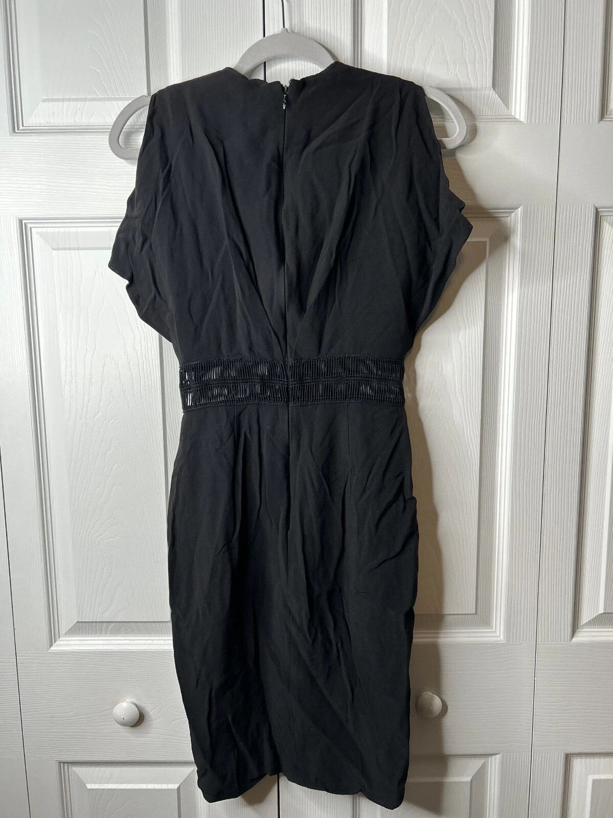 VERSACE Abito tubino donna Genny nero crepe lurex ricamato taglia 4