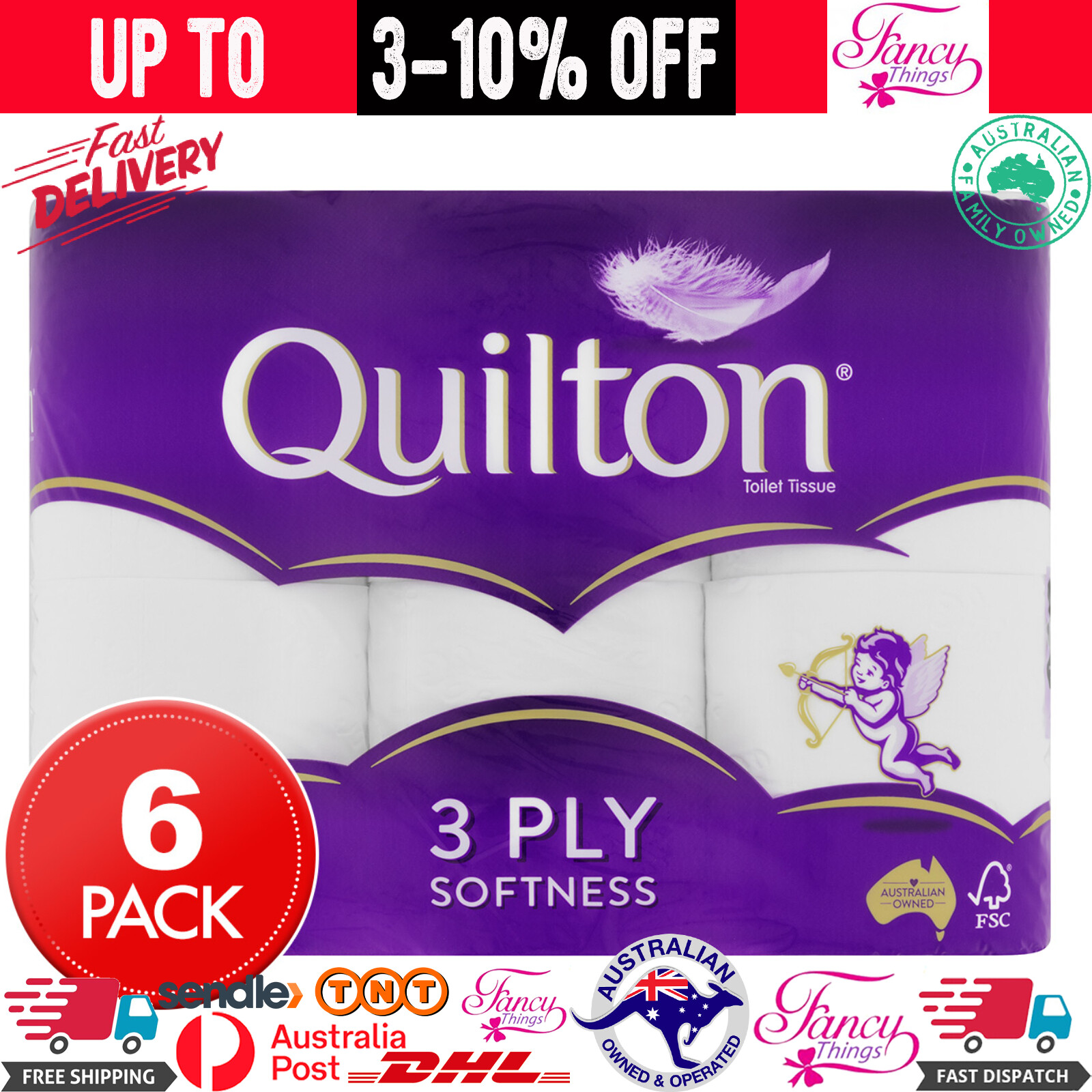 New Quilton Toilet Paper Tissue Rolls 3Ply 180 SheetsBest Selling