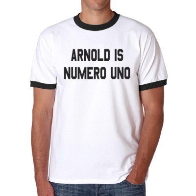 Arnold is Numero Uno Ringer T-shirt Halloween costume cosplay Shirts S-2XL