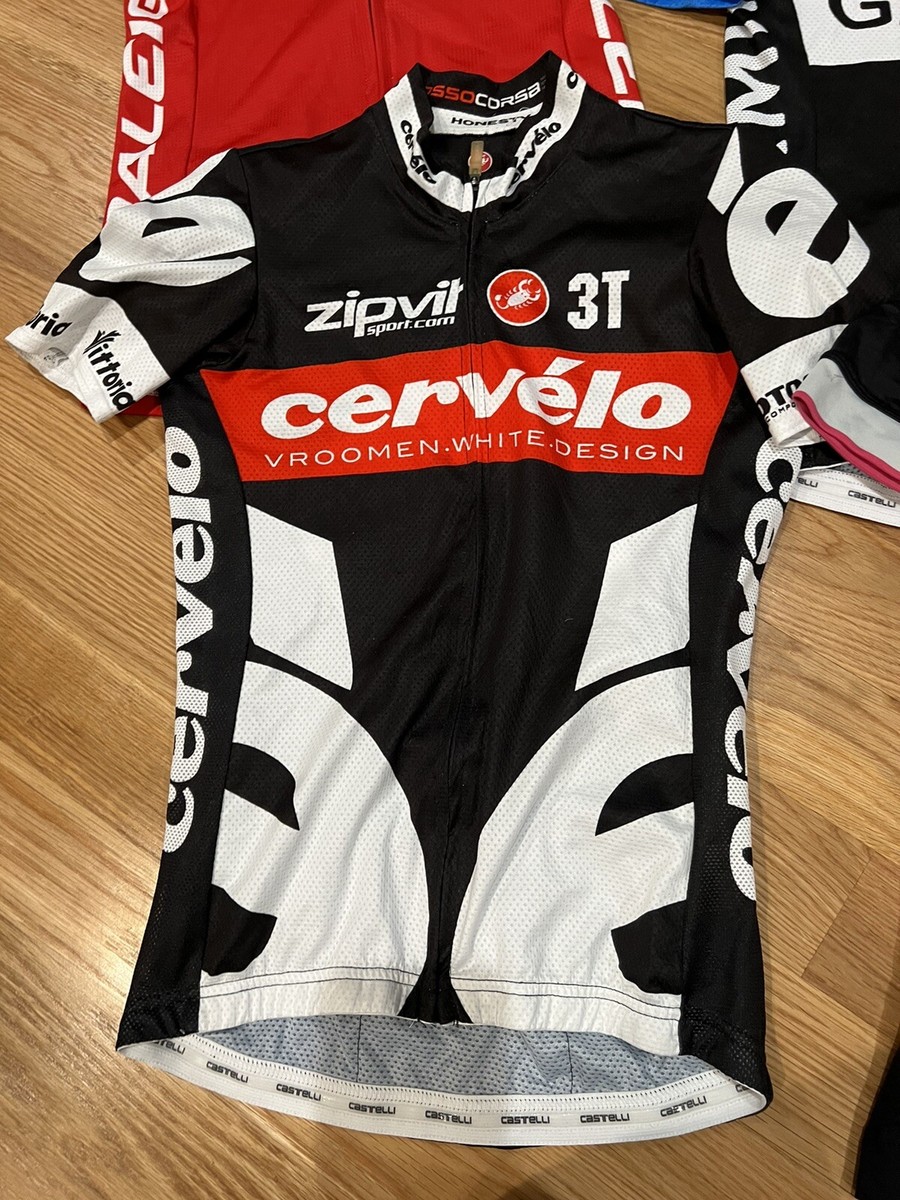 Lot Of 4 Castelli Womens Rosso Corsa Full Zip Cycling Jersey Sz S