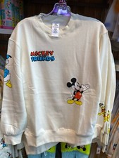 Disney Parks Mickey and Friends Character Cream Pullover Sweatshirt crewneck Sm