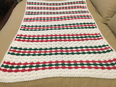 Handmade Afghan / Throw Blanket - Designer Collection - Rust & Green ...