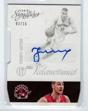JONAS VALANCIUNAS 12/13 Panini Signatures auto RC #17 serial #03/15