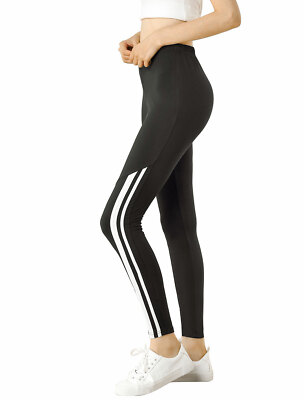 Damen Sport Seite Band Knöchellang Größe Flex Ultra Weich Slim Leggings