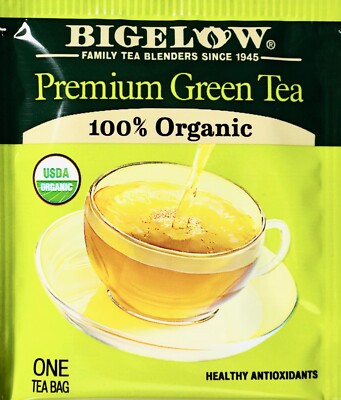 Bigelow Premium 100% Organic Chinese Green Tea, Individually Wrapped