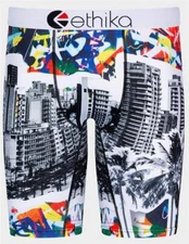 Ethika Staple Colorful Skyline Tropicana Palm Trees Graffiti Boxers Men's NWT