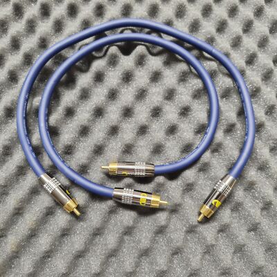 High End Digital Cinchkabel 2x 50cm Deep Blue C von aiv für Car & Home Hifi