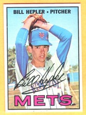 PERFECT CENTERING! 1967 TOPPS METS BILL HEPLER #144 EXMT-