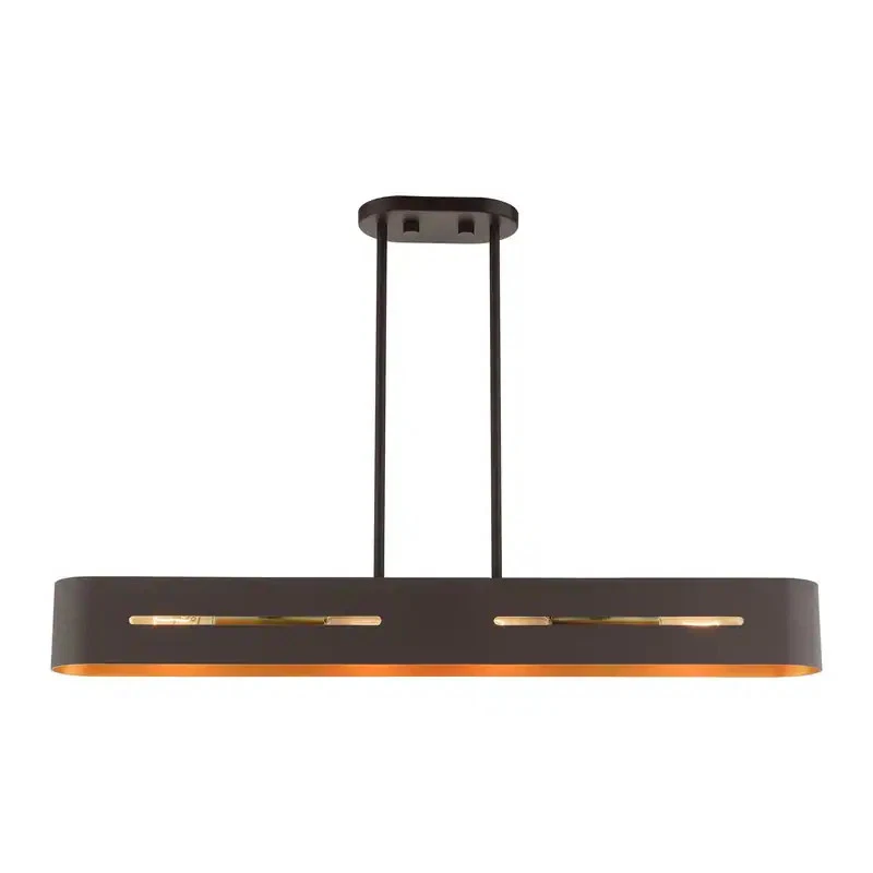 Candelabro linear Livex Lighting 4 bronze claro com bronze antigo 35,5" L x 4. - Imagem 2 de 4