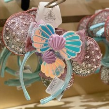 The Little Mermaid Ariel Pearl Seashell Disney.Parks Minnie Ears Headband US