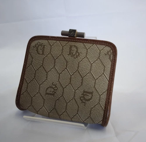 Étui à monnaie Christian Dior motif nid d'abeille