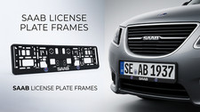 Set of 2 SAAB EU License number plate holders / Frames