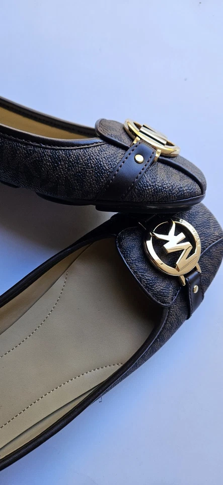 Zapatos planos sin cordones Michael Kors Fulton MK Logo marrón con monograma talla 8,5  Foto 2 de 4