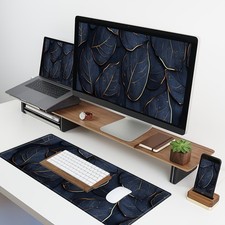 40 90cm Oversized Gaming Mouse Pad, Large Mouse Pad, XL Golden Leaf Design, Non-