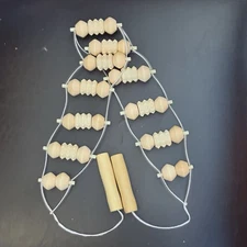  Wood Back Massage Roller Rope Tools For Neck Leg Back Pain Relief