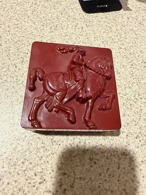 Vintage Hickcok Red Trinket Or Vanity Box. Made In USA Excellent Condition