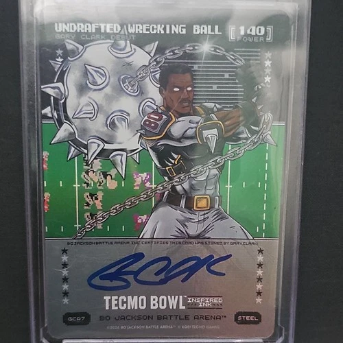 Bo Battle Arena Tecmo Bowl Undrafted Wrecking Ball Gary Clark Auto Steel Ink