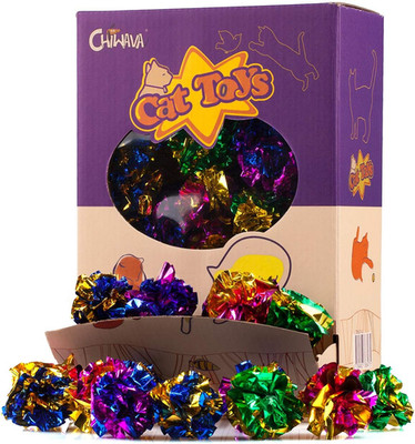 45PCS 1.6'' Mylar Balls Cat Toy Shiny Crinkle Ball Kitten Crackle Lightweight Pl