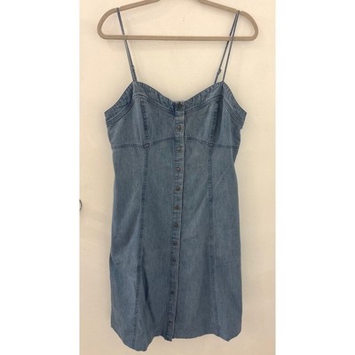 NewFree People Denim Just Jill Midi Dress Button Midi Dress XL Country  Cowgirl | eBay