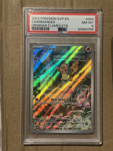 2023 Pokemon Charmander SVP 044 Obsidian Flames ETB Promo PSA 8 NM-MT Full Art