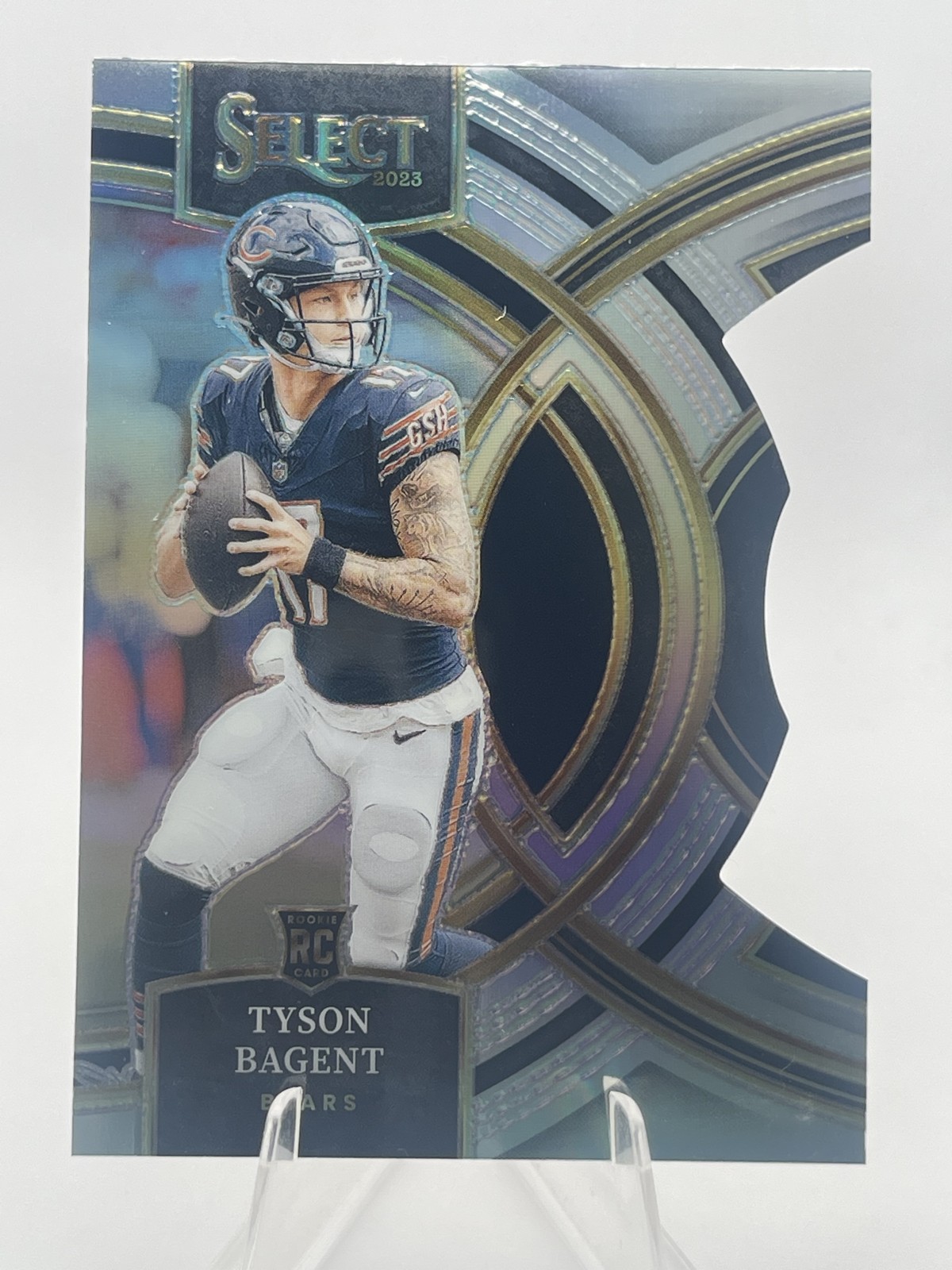 2023 Panini Select - Premier Level Tyson Bagent #123 Silver Prizm Die-Cut (RC)