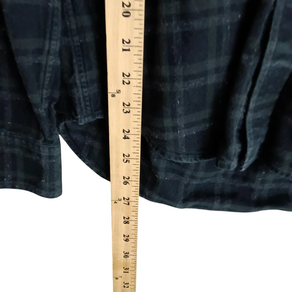 Camisa Club Monaco Para Hombre Mediana Negra Verde A Cuadros Calce Ajustado Con Botones Manga Larga Foto 3 de 4