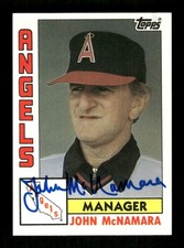 1984 Topps  651 John McNamara signed auto autograph crisp blue sharpie ASC BXCP5
